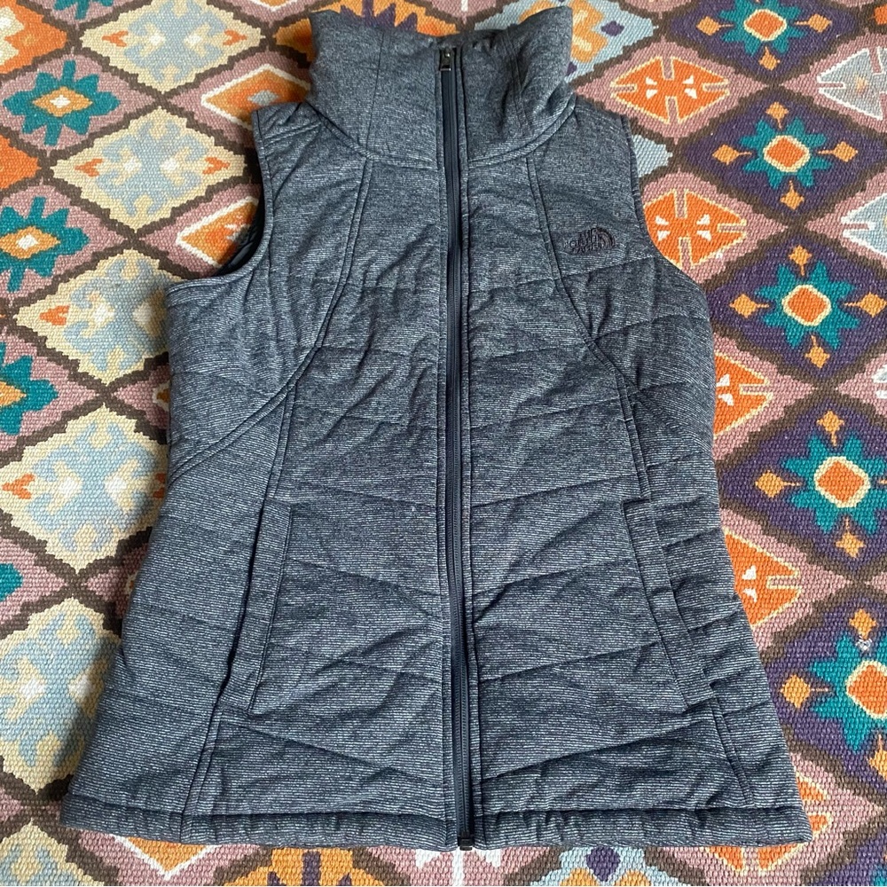 The North Face Grey Green Full Zip Vest Women’s Size Small